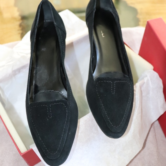 Vaneli Black Suede Kitten Heel Loafer - Picture 2 of 7